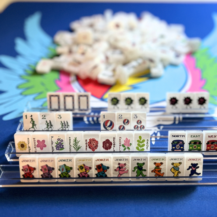 Grateful Dead x Bespoke Mahjong Travel Tiles Kit - COSMIC WHITE PEARL