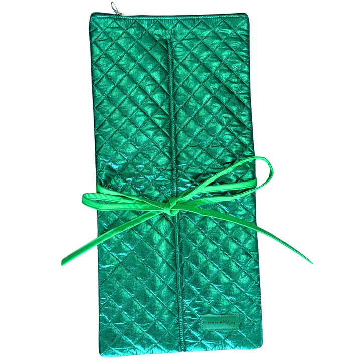 The Quilted Rack Bag - Metallic Emerald