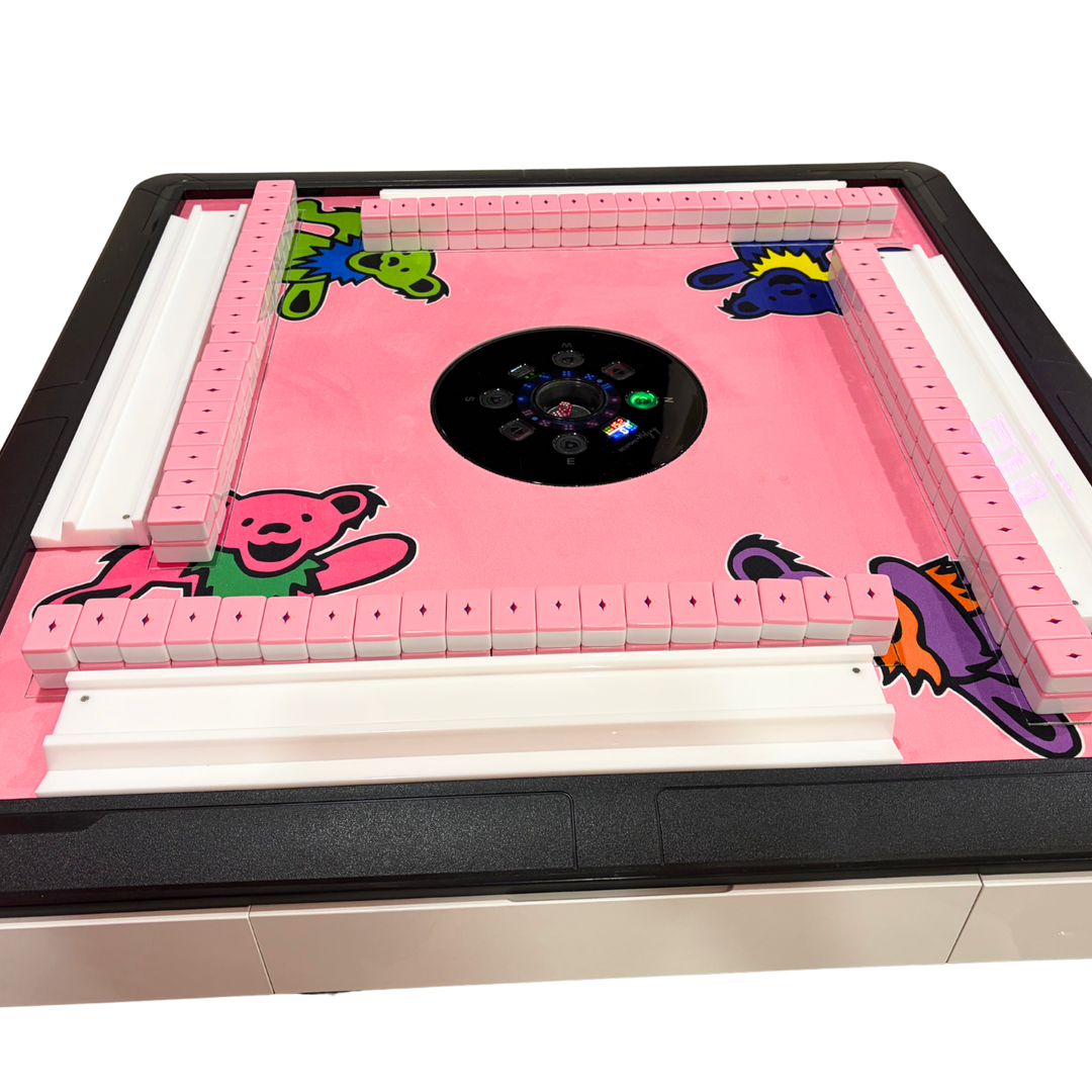 SPECIAL ORDER - THE LAGUNA TABLE - GRATEFUL DEAD x BESPOKE MAHJONG - PINK DANCING BEARS