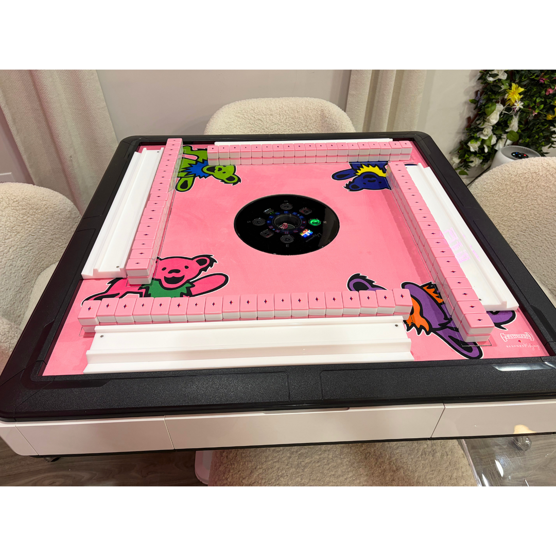 SPECIAL ORDER - THE LAGUNA TABLE - GRATEFUL DEAD x BESPOKE MAHJONG - PINK DANCING BEARS