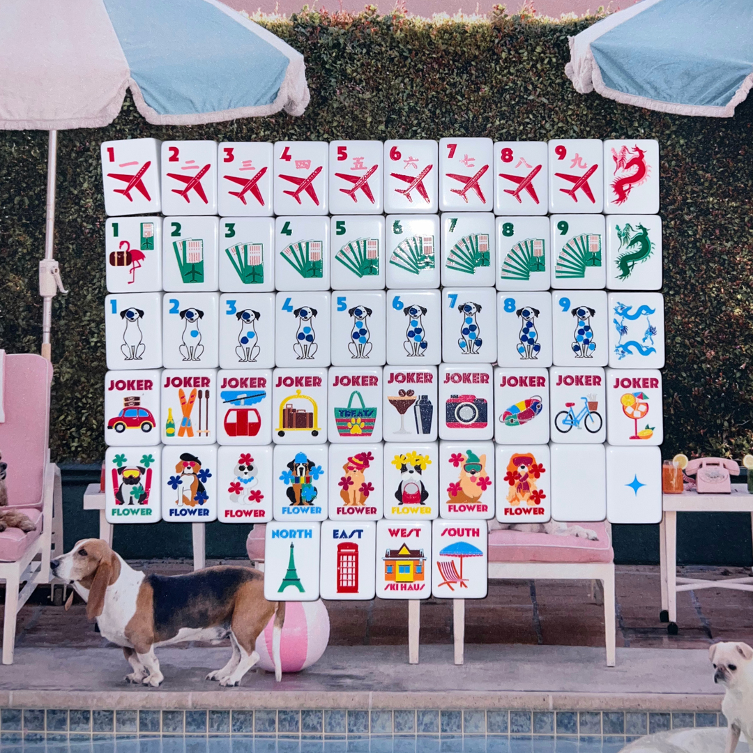 Bespoke X Gray Malin Getaway Dogs XL Mega Tiles - Bright White