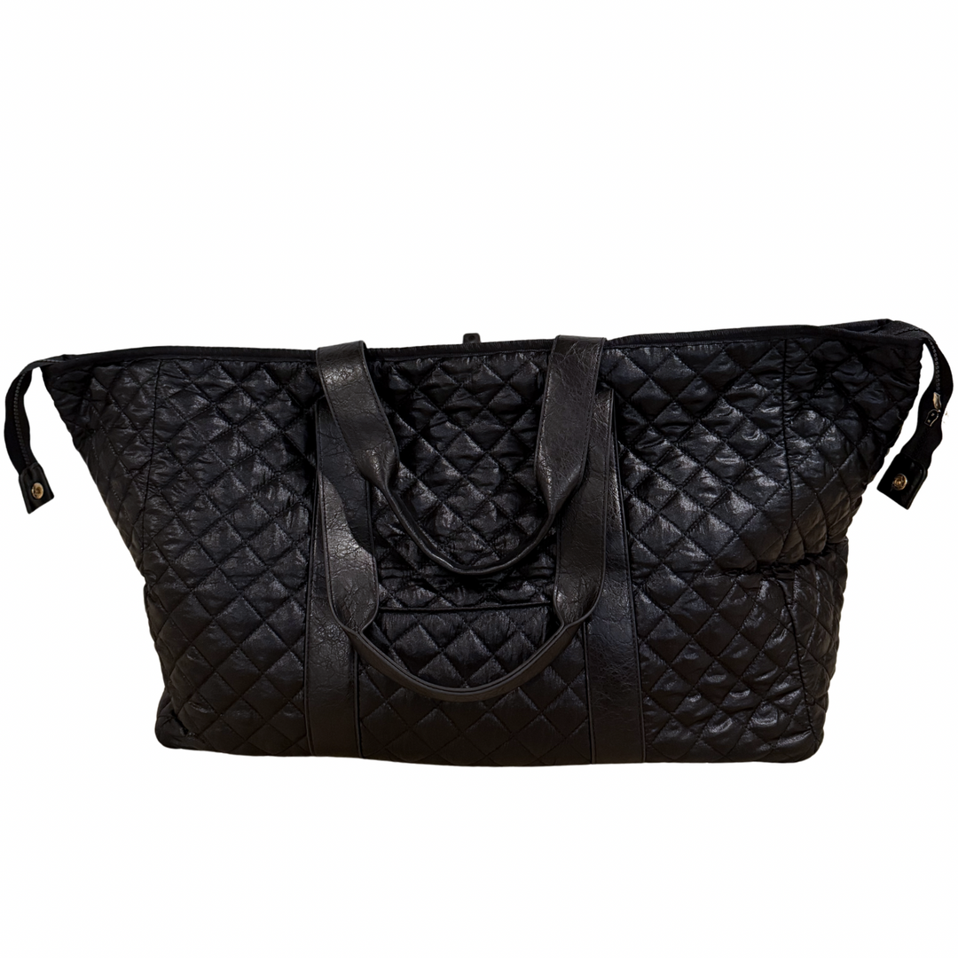 Patch Perfect Quilted Tote - Midnight Black