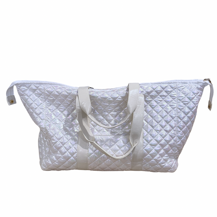 Patch Perfect Quilted Tote - Iridescent White