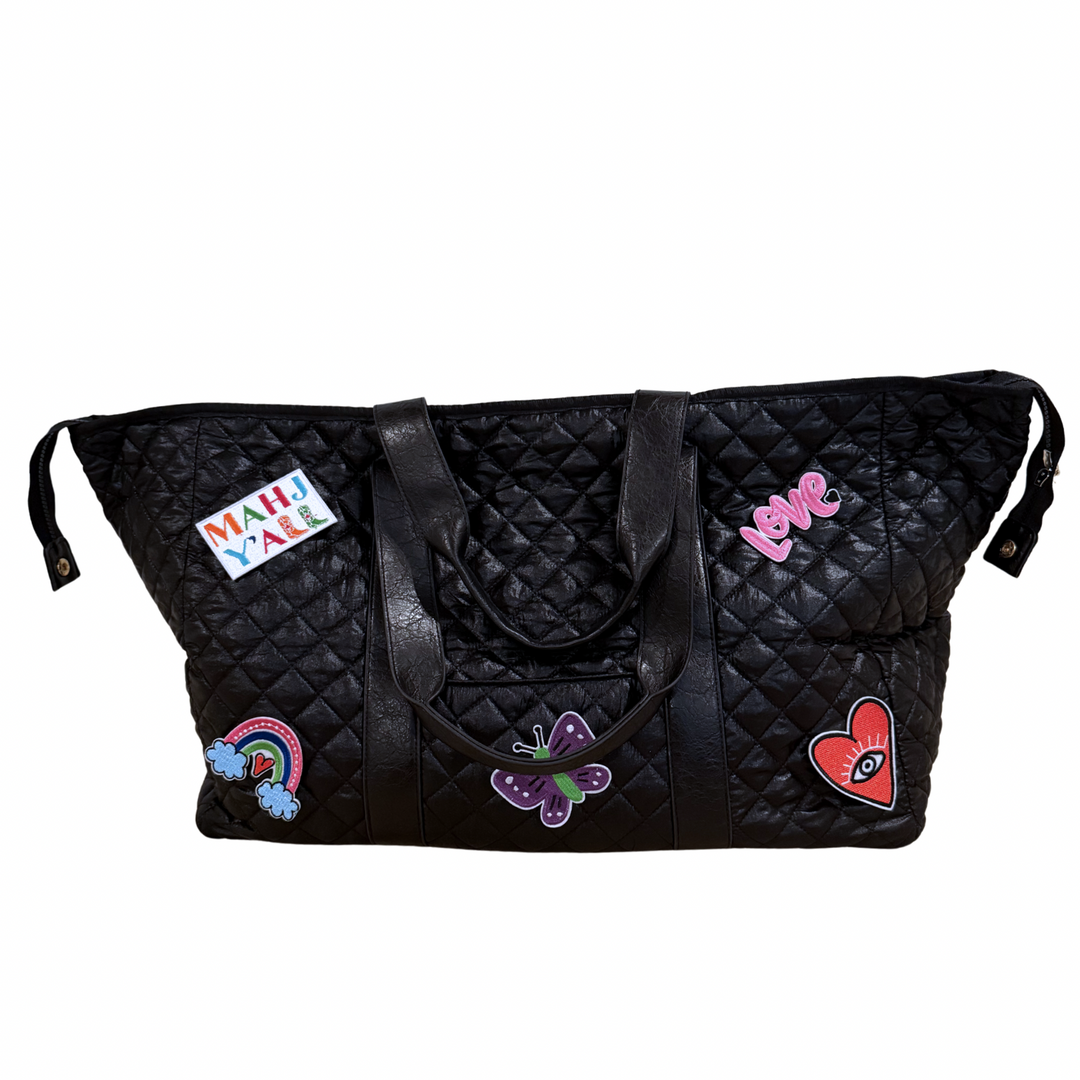 Patch Perfect Quilted Tote - Midnight Black