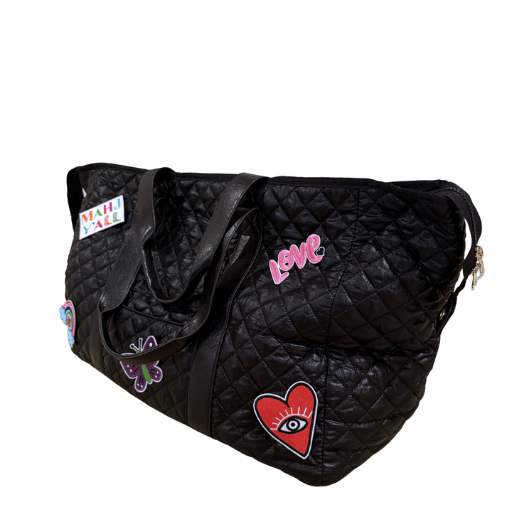 Patch Perfect Quilted Tote - Midnight Black