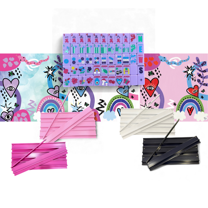 The Lucky Charms Kit - Lucky Lavender Gray Tiles and Choice of Mats & Racks