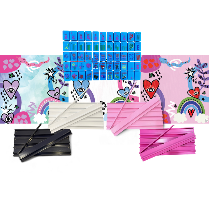 Lucky Charms Kit - Electric Blue Tiles and Choice of Mats & Racks