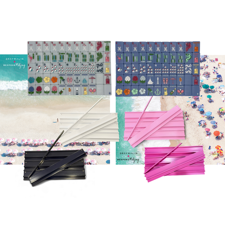 Bespoke x Gray Malin Beach Club Kit - Choice of Cabana or Ocean Blue Tiles / Double-Sided Mat and Choice of Racks