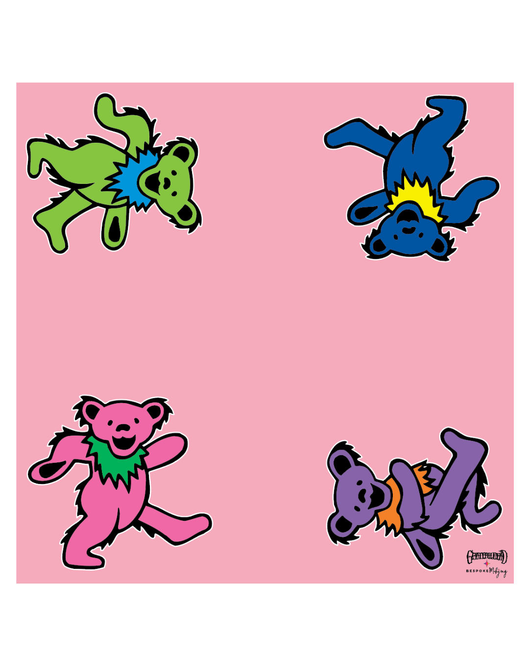 SPECIAL ORDER - THE LAGUNA TABLE - GRATEFUL DEAD x BESPOKE MAHJONG - PINK DANCING BEARS