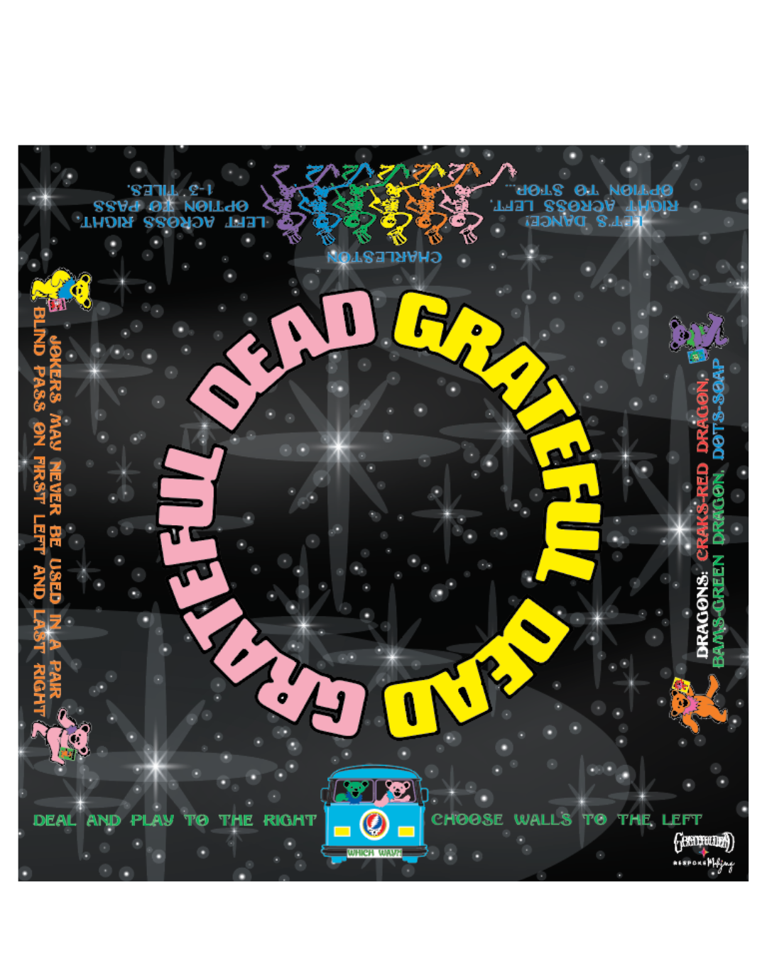 Grateful Dead x Bespoke Mahjong DOUBLE-SIDED MAT - SUNSHINE TO STARLIGHT