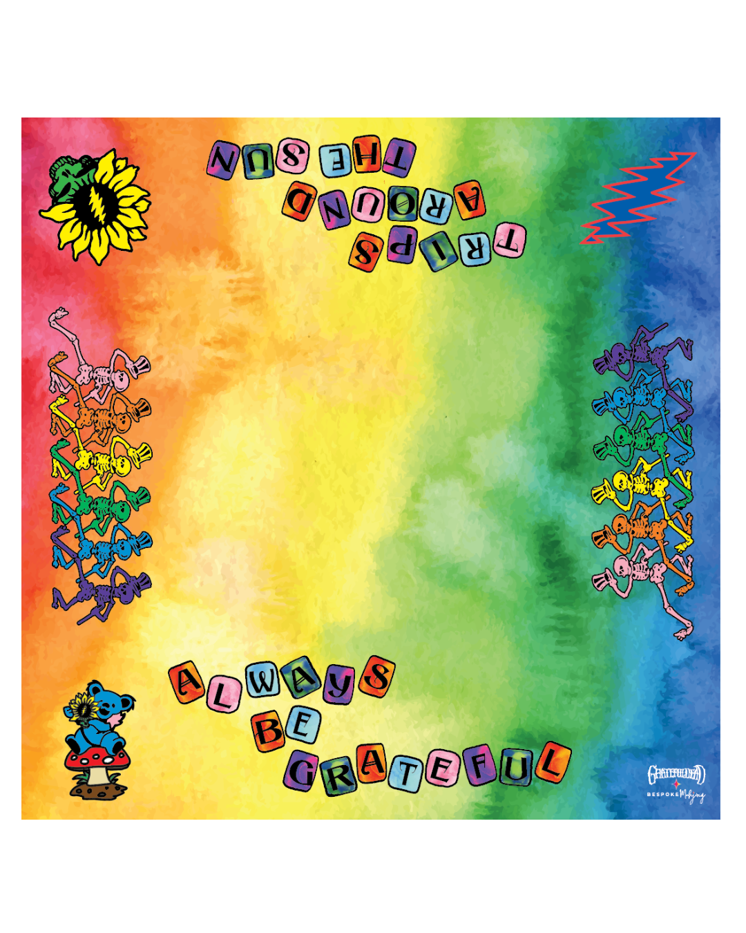 SPECIAL ORDER - THE LAGUNA TABLE - GRATEFUL DEAD x BESPOKE MAHJONG - TIE DYE DREAM
