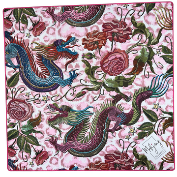 Mahjong Montage Leopard Beaded Scalloped Mat - FINAL SALE