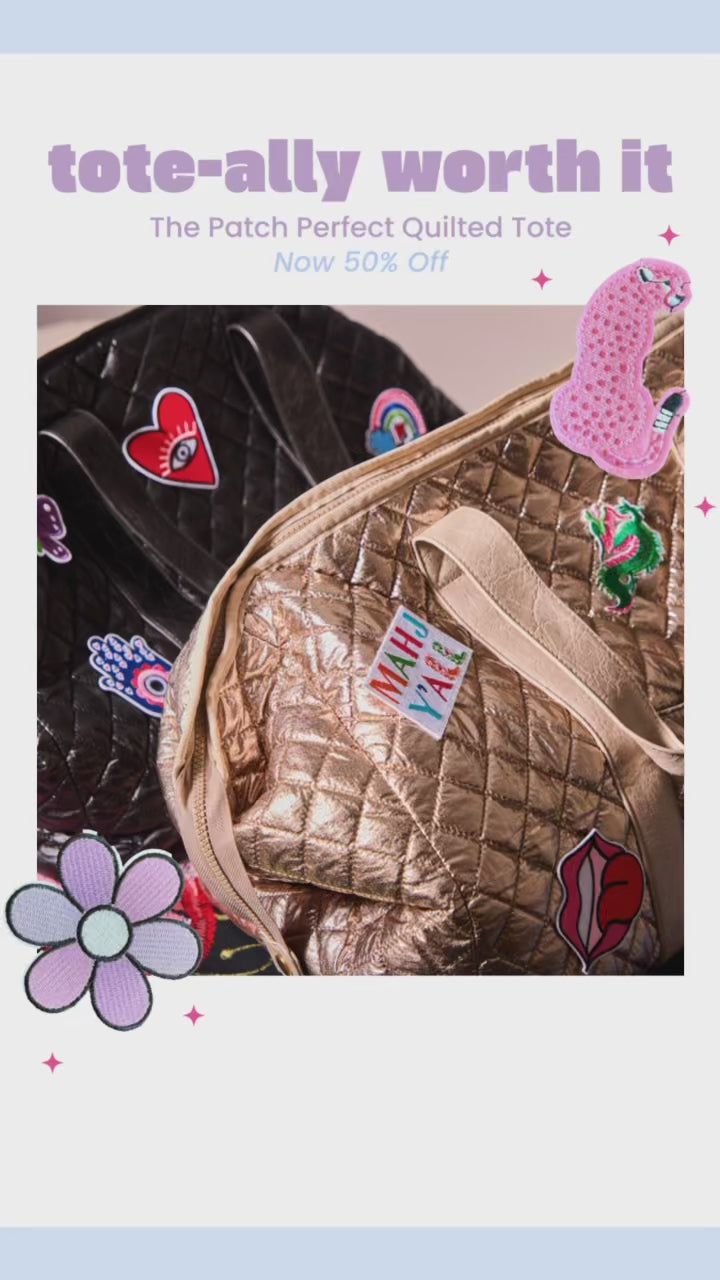 Patch Perfect Quilted Tote - Midnight Black
